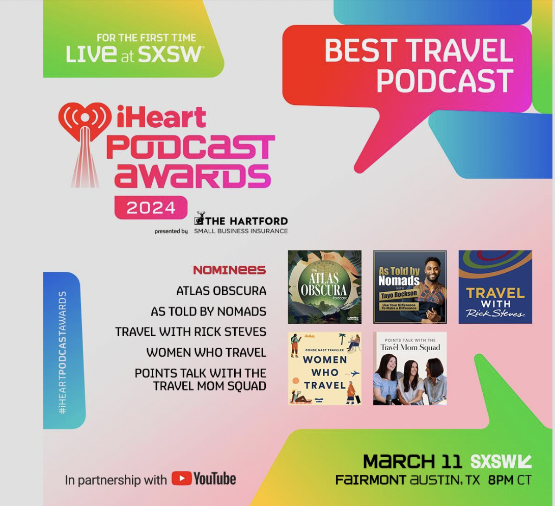 Screenshot of podcast nominees